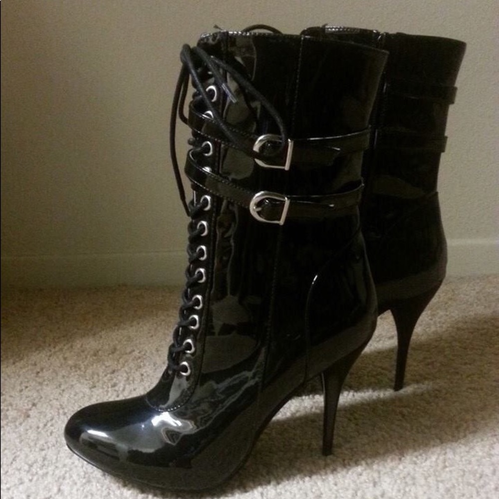 Fredericks of Hollywood Black Patent Boots